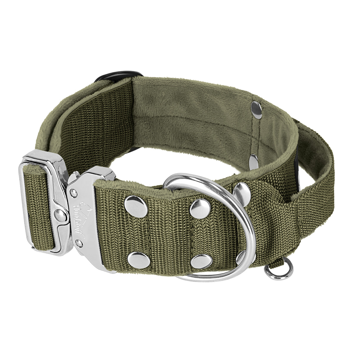 Szeroka obroża z klamrą extreme - Extreme Silver Buckle Khaki