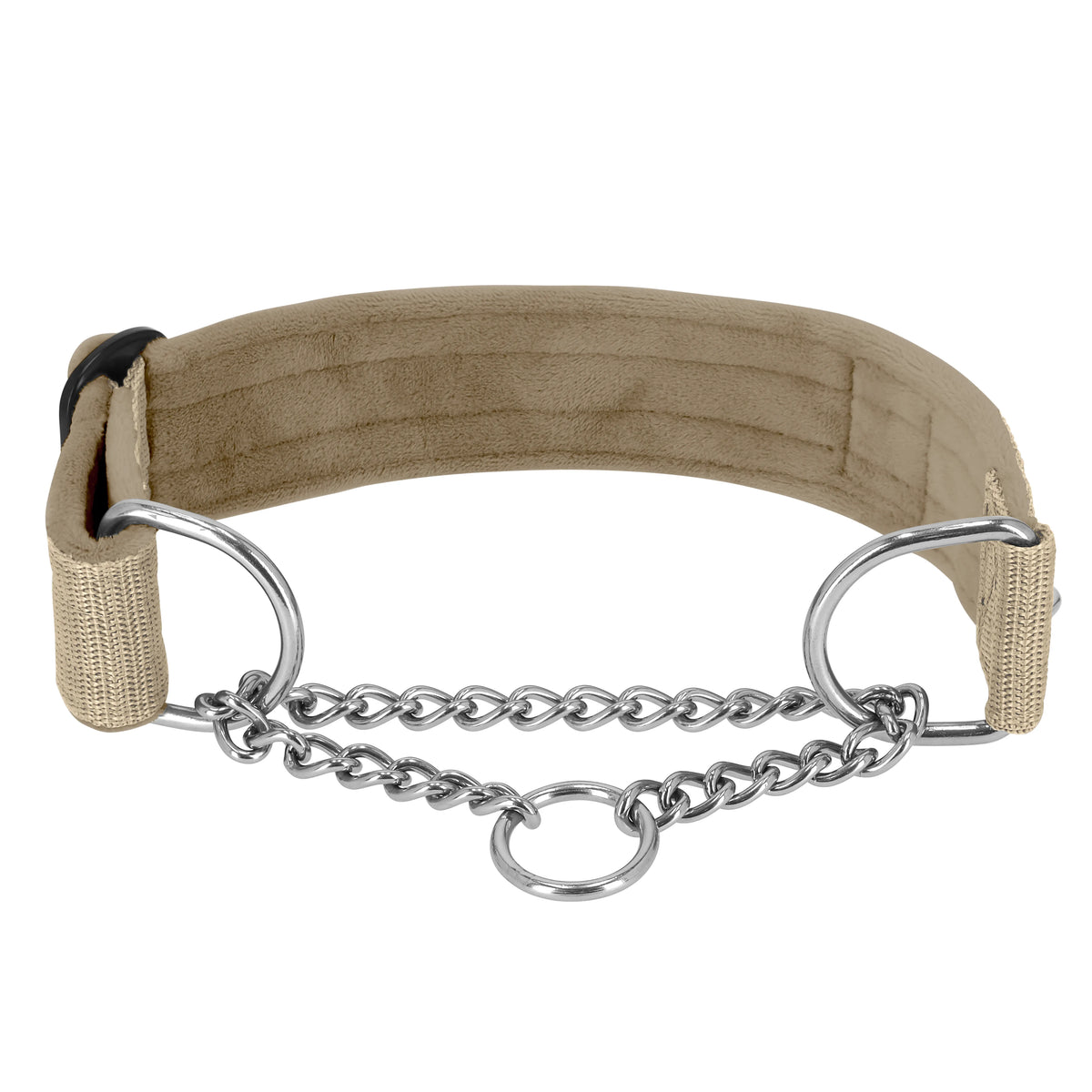 Półzaciskowa obroża i smycz – Martingale Chain Set Bezowa
