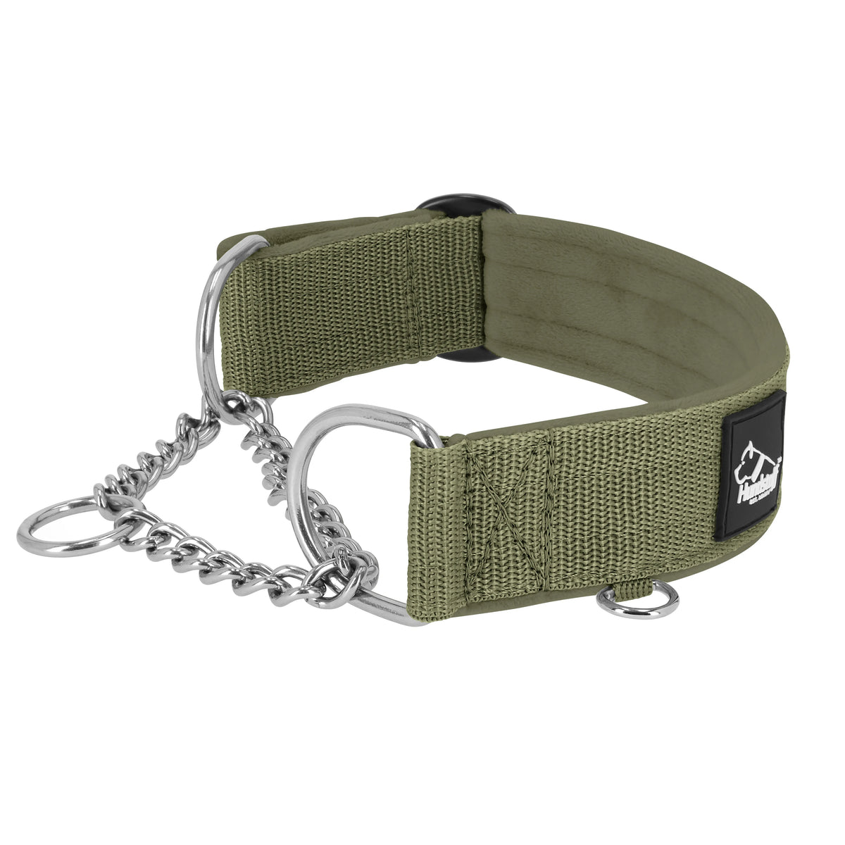 Półzaciskowa obroża i smycz – Martingale Chain Set Khaki