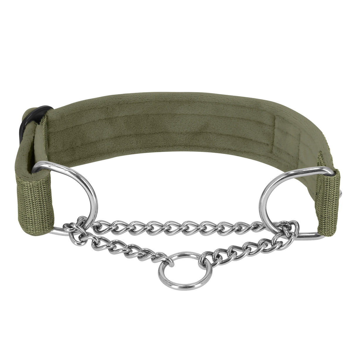 Półzaciskowa obroża i smycz – Martingale Chain Set Khaki