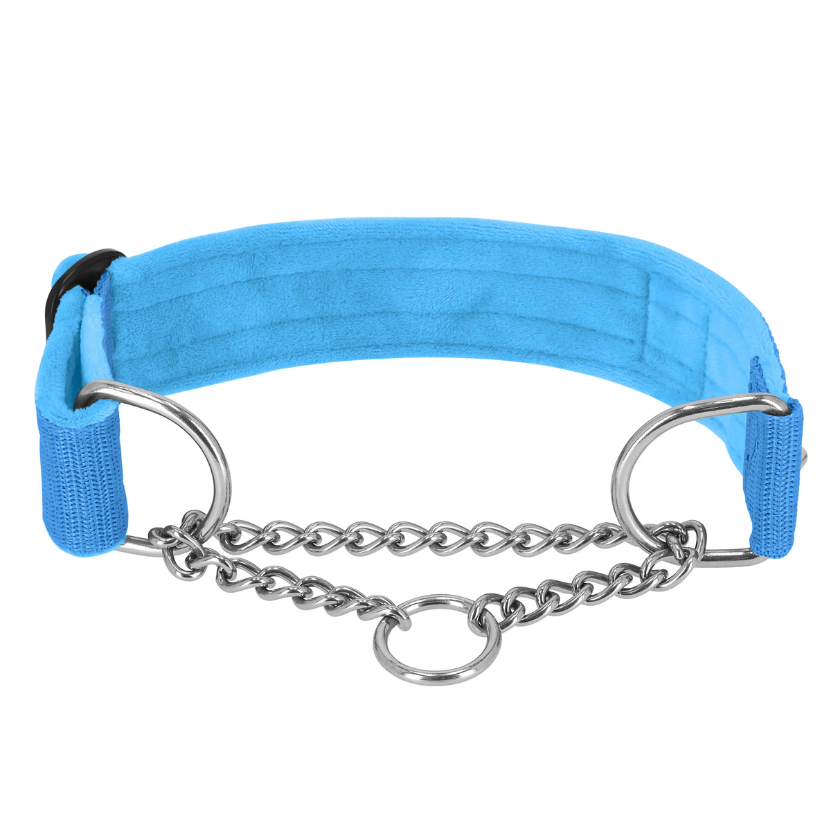 Półzaciskowa obroża i smycz – Martingale Chain Set Ocean Blue