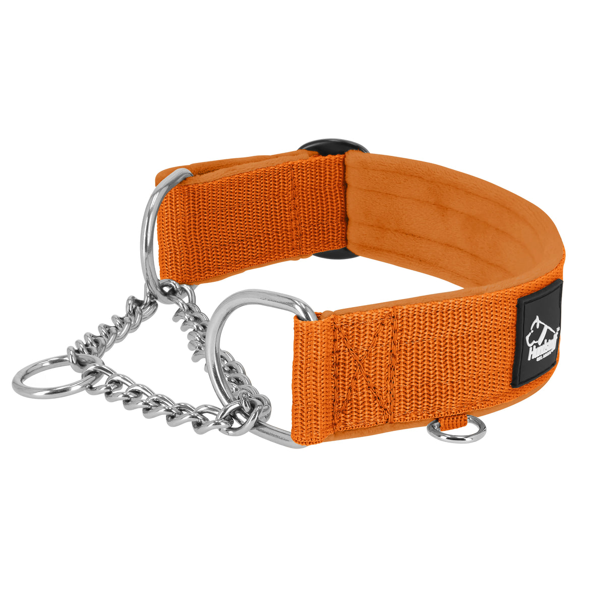 Półzaciskowa obroża i smycz – Martingale Chain Set Pomaranczowa