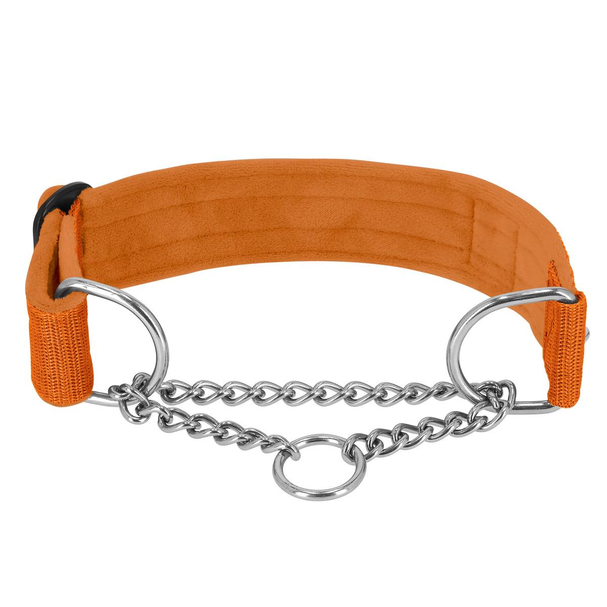 Półzaciskowa obroża i smycz – Martingale Chain Set Pomaranczowa
