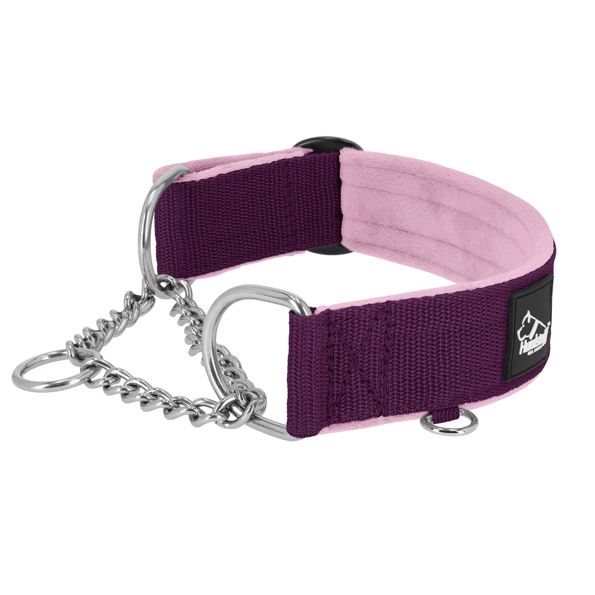 Półzaciskowa obroża i smycz – Martingale Chain Set Sliwkowa