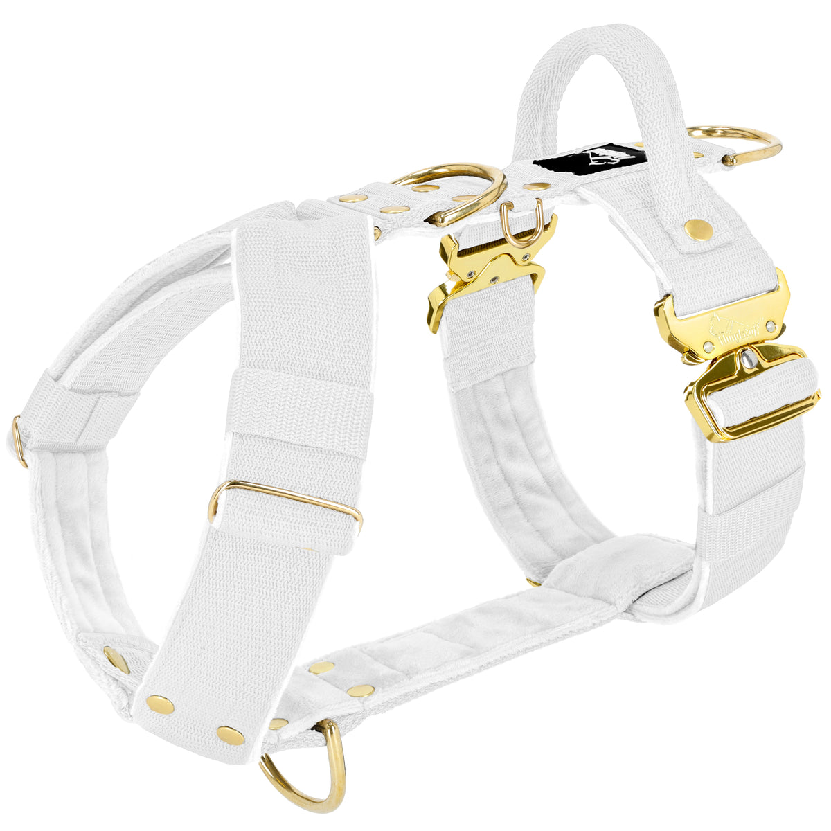 Szelki z szybką klamrą - Easy Walk Extreme Gold Buckle Białe