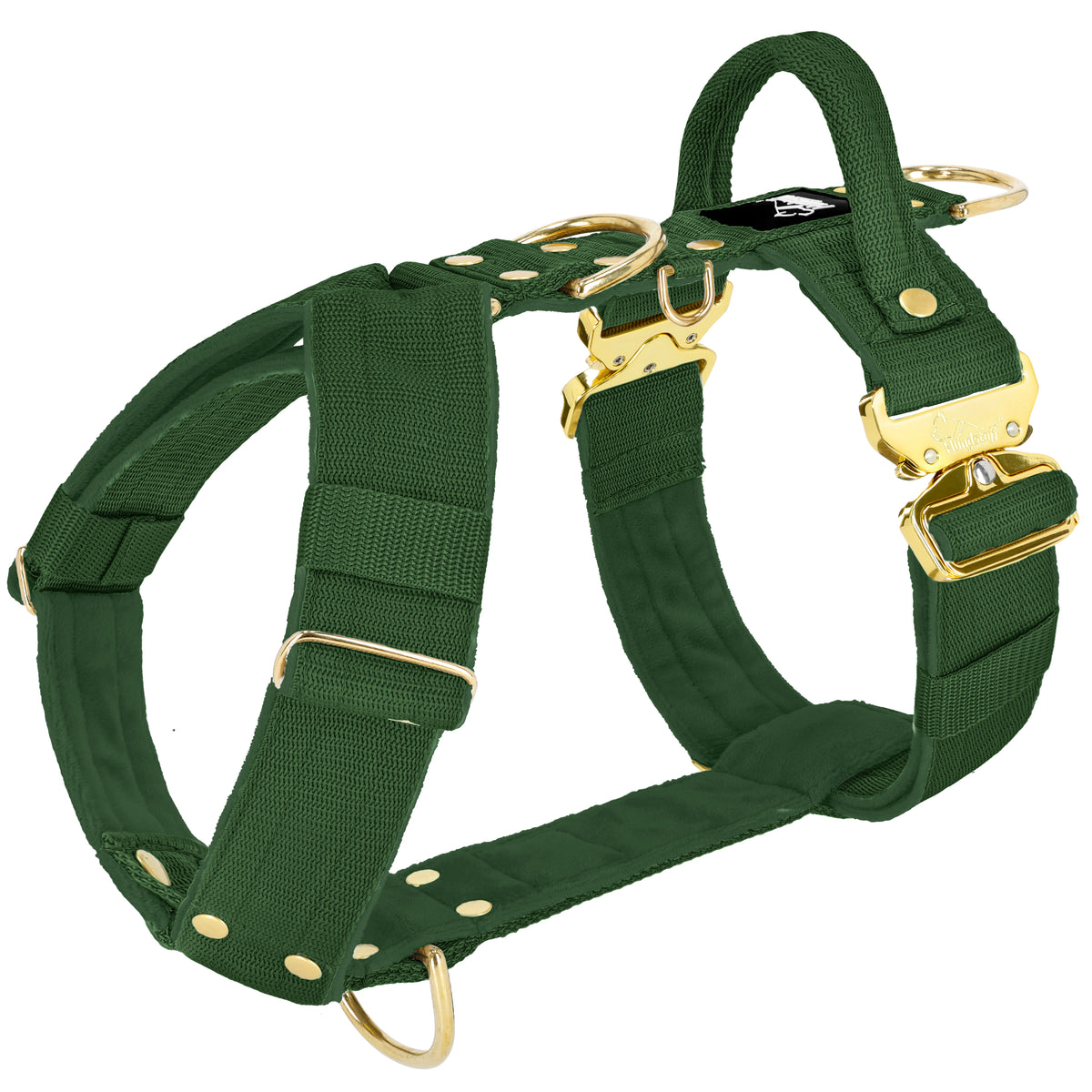 Szelki z szybką klamrą - Easy Walk Extreme Gold Buckle Forest Green