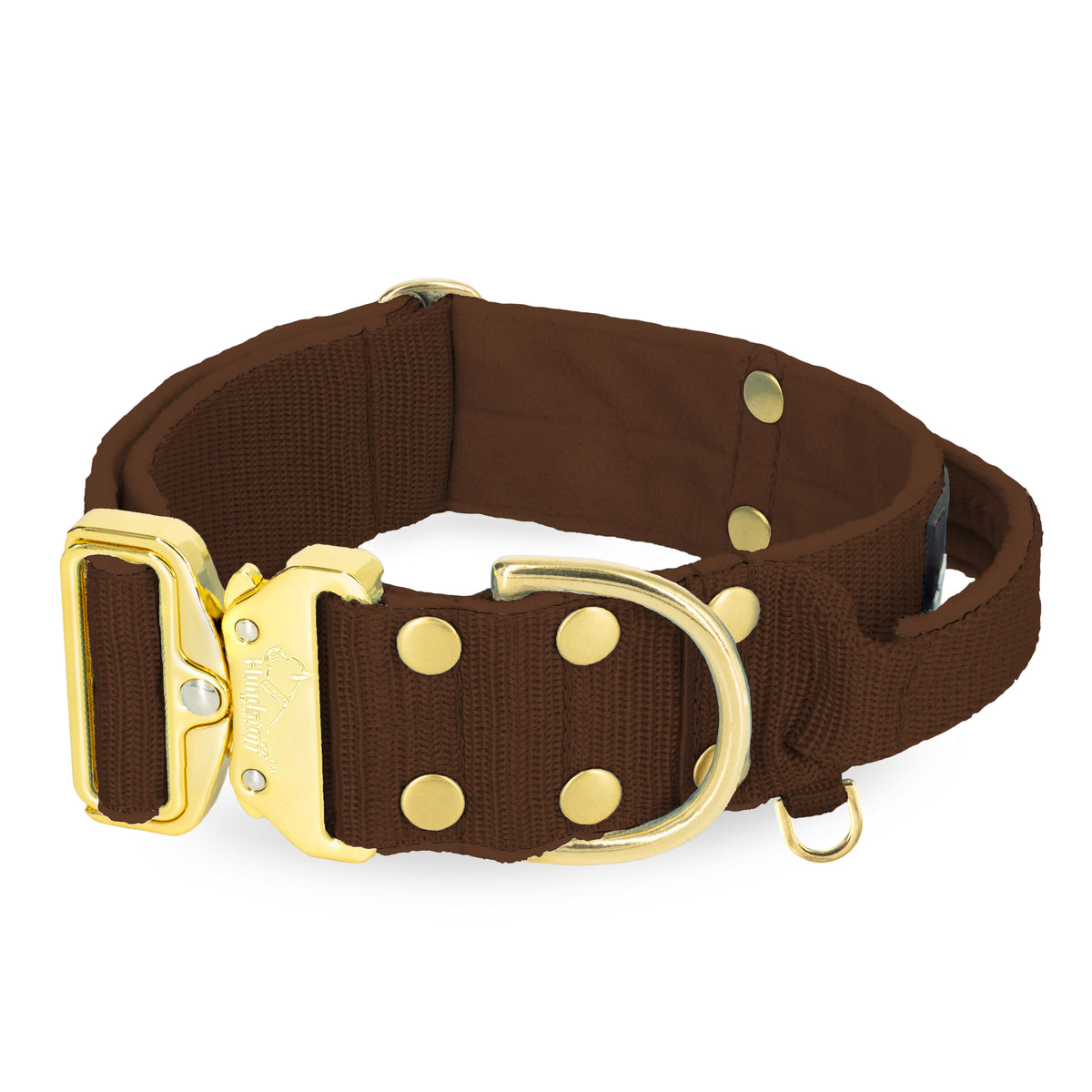 Szeroka obroża z klamrą extreme - Extreme Gold Buckle Dark Brown