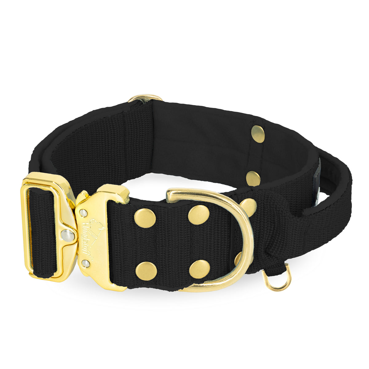 Szeroka obroża z klamrą extreme - Extreme Gold Buckle Czarna