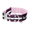 Szeroka obroża z odblaskiem - Extreme Silver Buckle Safe Śliwkowa