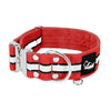 Szeroka obroża z odblaskiem - Extreme Silver Buckle Safe Czerwona