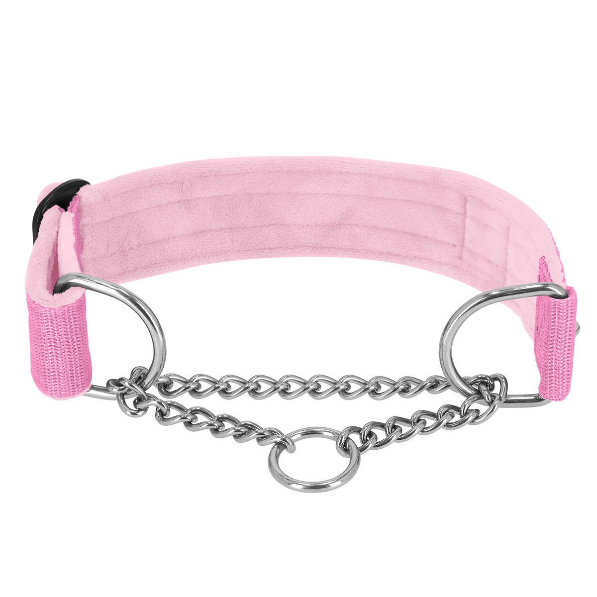 Półzaciskowa obroża i smycz – Martingale Chain Set Baby Pink