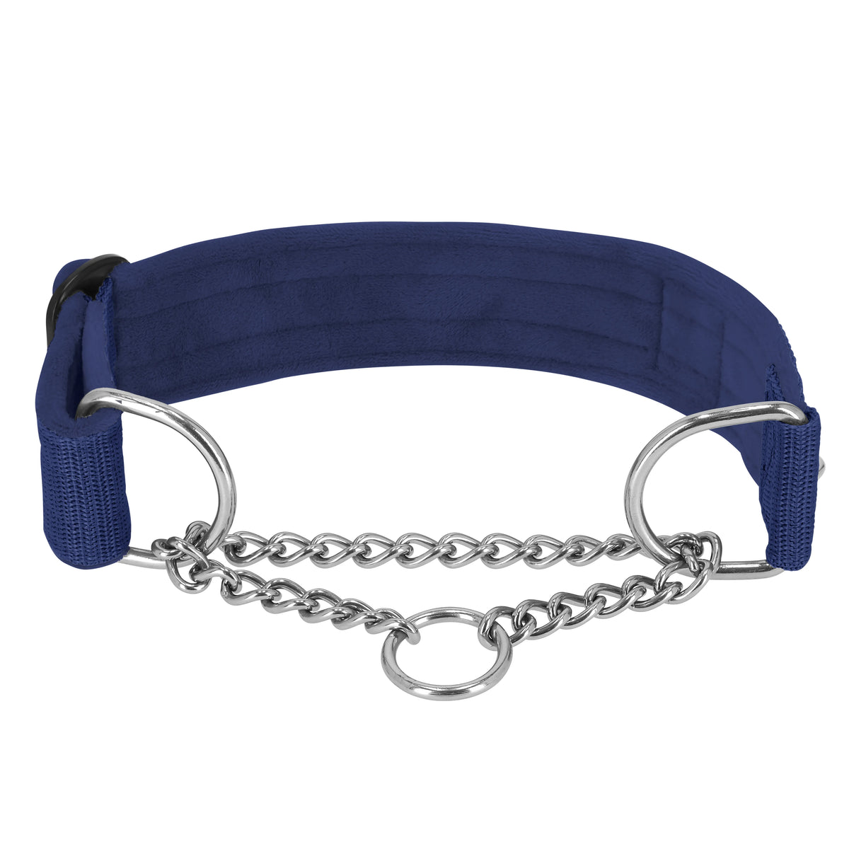 Półzaciskowa obroża i smycz – Martingale Chain Set Navy Blue