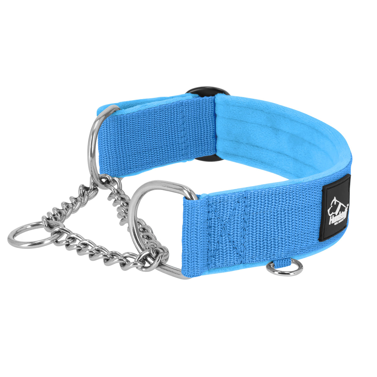 Półzaciskowa obroża i smycz – Martingale Chain Set Ocean Blue