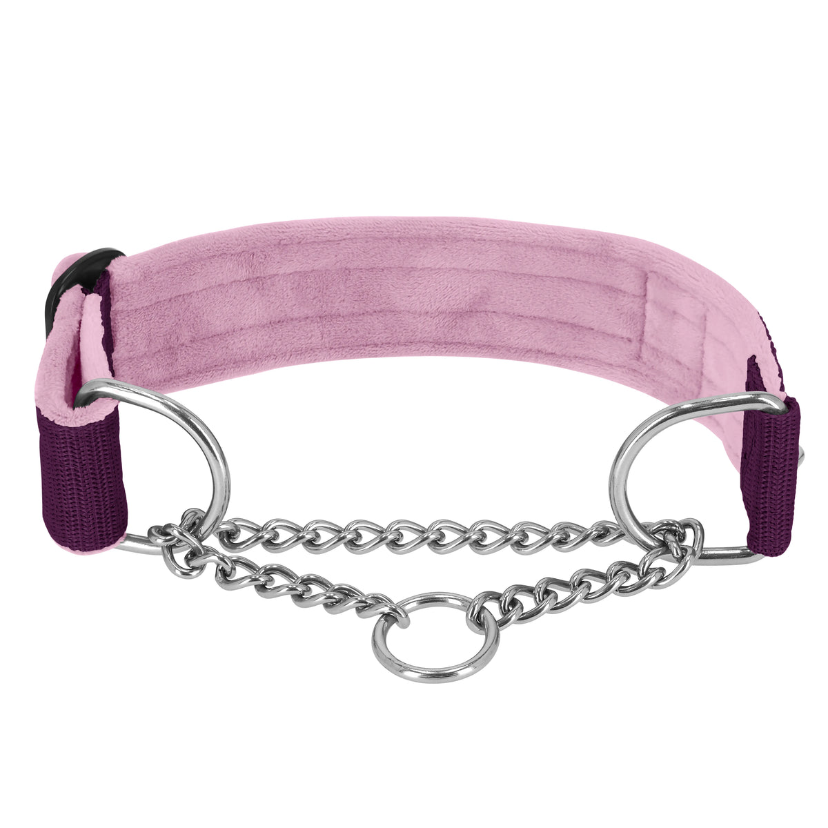 Półzaciskowa obroża i smycz – Martingale Chain Set Sliwkowa