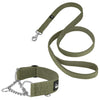 Półzaciskowa obroża i smycz – Martingale Chain Set Khaki