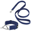 Półzaciskowa obroża i smycz – Martingale Chain Set Navy Blue